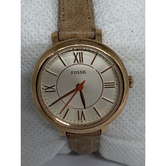 Fossil ES3802 Jacqueline Women's Leather Analog Silver Dial Quartz Watch AA356 - Picture 1 of 11